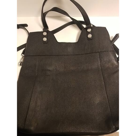 Calvin Klein Large Black Faux Leather Tote Bag Double Strap Shoulder Bag - Picture 7 of 7